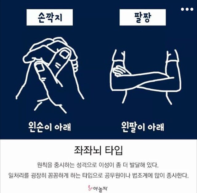 깍지랑 팔짱 껴보자! 나는 무슨 타입? | 인스티즈