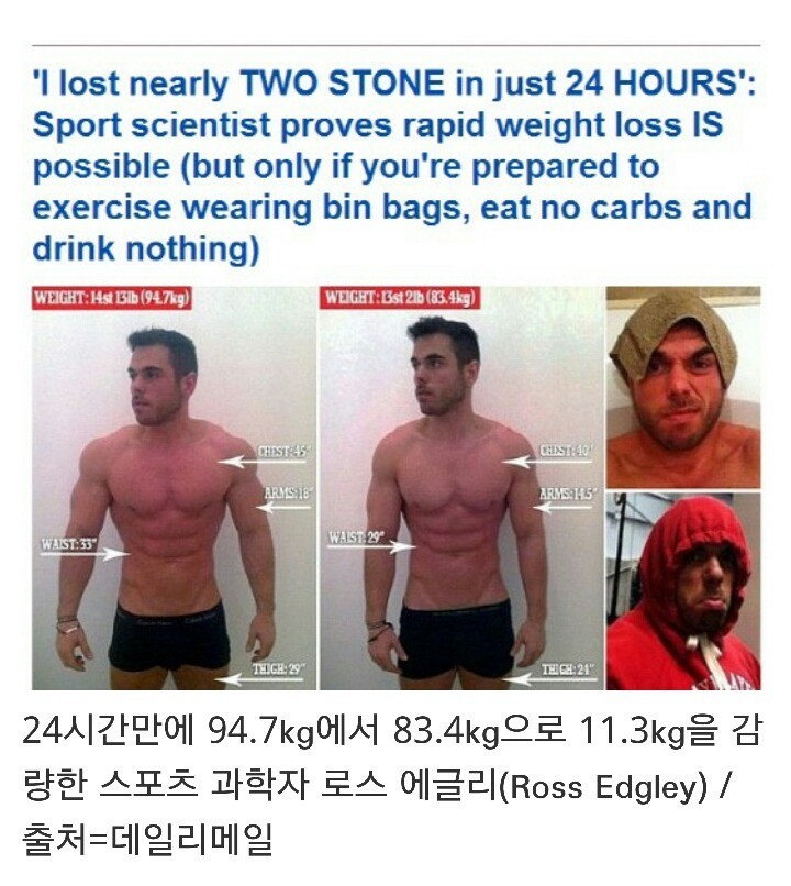 하루만에 11kg 감량 | 인스티즈