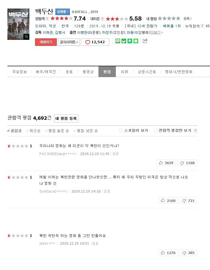 북한을 착하게 묘사했다고 네이버에서 욕먹고 있는 백두산 | 인스티즈