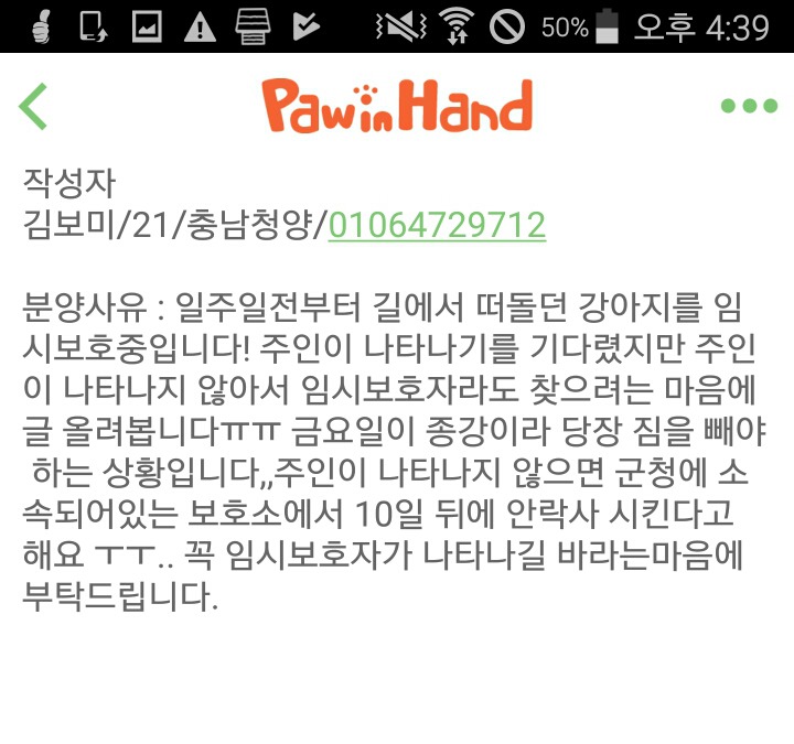 유기견 임시보호처 또는 이동봉사(충남청양-대전탄방) 급구! | 인스티즈